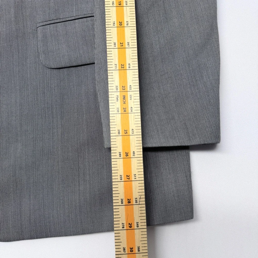 David Taylor Mens Gray Wool Blend Two Button Blazer Sport Coat Jacket 44R